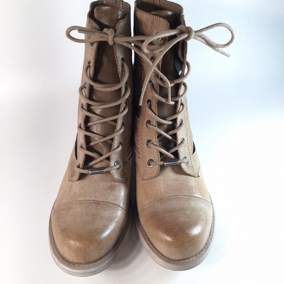 Circus By Sam Edelman Gatso Emo Faux Leather Taupe Women's Combat Boots, 9.5 - Picture 4 of 14